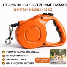 Colezium Karamel Otomatik  Köpek Gezdirme Tasması Medium 5 Metre 15 kg Tcu