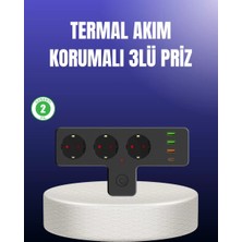 USB ve Type-C Portlu Anahtarlı Çoklu Priz Güç Ünitesi Midastech