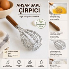 Aksoy Homestyle Akasya Saplı Paslanmaz Çelik Çırpıcı – Yumurta, Sos ve Hamur İçin Şık Mutfak Yardımcısı