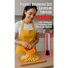 Generic 1 Adet Patates Dilimleyici ve Paslanmaz Çelik Sarımsak Tokmağı Hediyeli Set