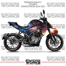 Sv Sticker Works Cfmoto 250NK Kaplama Sticker Red And Blue Flash Design Motor Kaplama Modeli Hazır Kit 2023-2026 Uyumlu