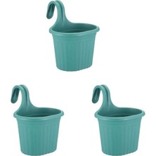 Askılı Balkon Saksıları, 22,2 Cm, 3 Litre, 3 Adet Yeşil
