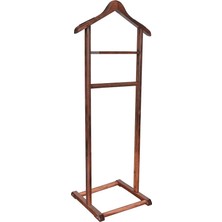 Ahşap Dilsiz Uşak Ceviz Renk Tekli Ayaklı Askı