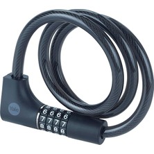 Essential Güvenlikli Şifreli ve Anahtarlı Kablolu Kilit, YCC0/12/100/2, 140 Mm, Örgü Çelik, 4 Haneli Kod, 2 Anahtar, Tuzlu Su Püskürtme Testinde 96 Saat Dayanıklılık, Bisiklete Monte Edilebilir