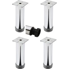 Kanepe Baza Koltuk Çekyat Yükseltme Ayağı Tablalı Krom Metal 15 cm 4 Adet