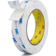 Metre 3m Yapışkanlı Çift Taraflı Köpük Bant Beyaz - 15 mm Genişlik