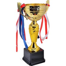 34 cm Kupa Siyah Zemin Kupa Madalya Gold Kaplama Y119A Ücr