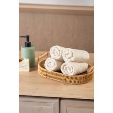 Rikka Home %100 Pamuk El/misafir Havlusu Seti (4’lü 33X33 Cm) – Coresoftair™ Yumuşak, Hızlı Emici, Hacimli Premium Havlu Ekru