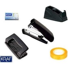 5 Parça Ofis Kırtasiye Seti - Zımba, Zımba Teli, Delgeç, Bant Makinesi, Bant