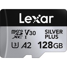 Silver Plus Micro Sd Kart 128 Gb, Sd Adaptörlü Micro Sd Hafıza Kartı, 205 Mb/s'ye Kadar Okuma Hızı, Uhs-I, A2, U3, V30, Sınıf 10, 4K UHD Microsdxc Hafıza Kartı