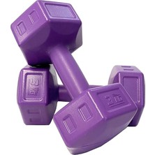 3 kg Mor Dambıl Seti 3 kg x 2 Adet Toplam 6 kg Ağırlık Seti