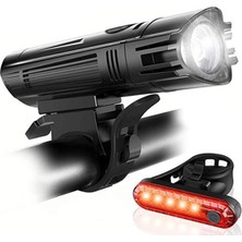 T6 LED 300 Lümen 4 Modlu Su Geçirmez USB Şarjlı Ön Arka Bisiklet Farı Işığı 1300 Mah