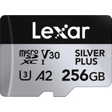 Silver Plus Micro Sd Kart 256 Gb, 205 Mb/s'ye Kadar Okuma Hızı, 150 Mb/s Yazma Hızı, Sd Adaptörlü Hafıza Kartı Micro Sd, Uhs-I, A2, U3, V30, Sınıf 10, 4K UHD Microsdxc