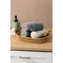 Rikka Home %100 Pamuk El/misafir Havlusu Seti (4’lü 33X33 Cm) – Coresoftair™ Yumuşak, Hızlı Emici, Hacimli Premium Havlu/ Çok Renkli Haki-Ekru-Gri-Adaçayı