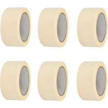 6 Adet Maskeleme Bandı Boya Bandı 36MM x 25M Kağıt Bant