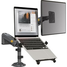 Bayou Nb H180-FP Çift Kol Amortisörlü 17"-27" Monitör Tutucu ve Laptop Standı