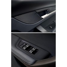 Design Togg T10X ile Uyumlu Iç Trim Folyo Kaplama Set, Mat Karbon Siyah Meridian Ses Sistemsiz Araçlar