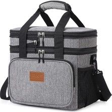 Körüklü Termal Termos Çanta, Çift Bölmeli, Genişleyebilen Soğuk Sıcak Tutucu Yalıtımlı Beslenme Çantası, Soğutucu Buzluk Yemek Taşıma Çantası