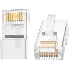RJ45 Jack Ethernet Konnektörü Altın Kaplama 100 Adet