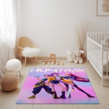 Huntrix Kız Ekibi Pembe ve Mavili Çocuk Halısı M36