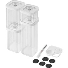 Fresh & Save Cube Seti, S Beden, 6 Parçalı Saklama Seti, 4 x Küp Saklama Kutusu Dahil (S, 2 x 2s, 3s), Ölçü Kaşığı (3 Boyut), 5 x Nfc Etiketi, 1 x Tebeşir Kalemi