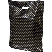 Mağaza Poşeti (No 5) 50 Adet 50X60 cm Çizgili Takviyeli Poşet Diagonal Poşet