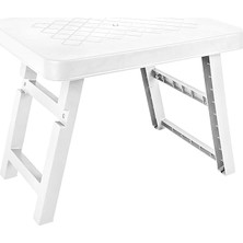 Katlanır Kamp Masası | Portatif ve Taşınabilir Piknik, Balkon, Bahçe, Plaj ve Mangal Masası – Katlanabilir Pratik Sehpa (Beyaz, Küçük)