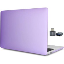 MacBook Air 13.6 Inç Kılıf Mat Flu Buzlu Tpu Sert Kapak M4-M3-M2 Uyumlu Ince Hafif Darbe Çizik Koruma Premium Koruyucu Kapak Açık Lila