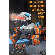 Magicway 8 Tekerlekli Sesli LED Işıklı Buhar Atan Şarjlı Akrobatik Robot Dinozor Uzaktan Kumandalı Araba