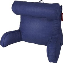 Yastığı Kollu Okuma Yastığı Sırt Destek Yastığı Yatakta Oturma Kitap Okuma Yastığı (Lacivert)