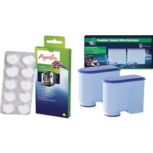 Makinesi Bakım Seti | 2’li Aquaclean Su Filtresi + 10’lu Yağ Çözücü Tablet (Ekonomik Paket!)