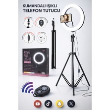 Kumandalı Işıklı Tripot Youtuber Fotoğraf Video Çekimi Tripodu Min. 70 cm MAX.2.10M 10 Inç