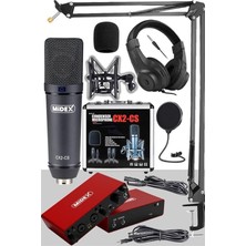 Stüdyo Ekipmanları Exclusive Paket-4 Cx2 Mikrofon GLX-800 Ses Kartı Stüdyo Kayıt Seti