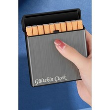 USB Şarjlı Elektronik Çakmak Füme Renkli Taşınabilir Sigara Paketi Muhafaza Kutusu Kişiye Özel Aksesuar