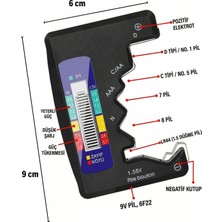 Plentiful Dijital Pil Test Cihazı – Aa, Aaa, C, D, N, 9V ve Düğme Pil Uyumlu Mini Pil Kapasit
