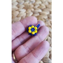 BaharEli Cevşen / Nazar Duası ve Ayet'el Kürsi / Yaka Iğnesi Ya Da Kolye Ucu Olur (Sarı-Lacivert) - 1 Adet