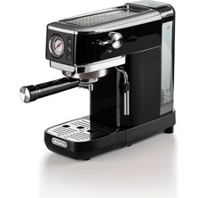 Espresso Slim Metal 1381, Manometreli Kahve Makinesi, Kahve Tozu ve Ese Kapsülleri ile Uyumlu, 15 Bar Max, Filtre 1 Veya 2 Fincan, Cappuccino Başlığı, 1300 W, Siyah