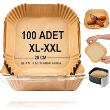Home Airfryer Pişirme Kağıdı,xl-Xxl Büyük Boy, Kare, 100 Adet Hava Fritöz Parşömen Fırın Kağıdı Tek Kullanımlık Kağıt Fırın Fritöz Pişirme Kızartma Tavası Için Uygun 20CM