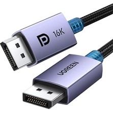 Displayport 2.1 Kablo Vesa Sertifikalı, Dp 2.0 Kablo Dp - Dp Kablosu 16K@30 Hz, 8K@60Hz, 4K@240Hz 80 Gbps Hdr, Hdcp, Displayport 2.1 Kablosunu Destekler, Oyun Monitörüyle Uyumlu (2m)