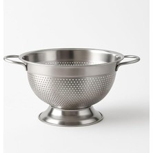 304 Paslanmaz Çelik Süzgeç - Kulplu & Ayaklı Tasarım | Makarna, Sebze ve Meyve Yıkama Kabı - Delikli, Bulaşık Makinesine Uygun