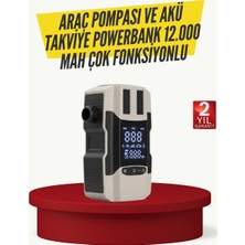 Najmaddin Araç Lastik Şişirme Pompası ve Akü Takviye Powerbank Bir Arada Teknodayım Najmaddin