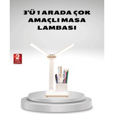 Najmaddin Kısılabilir LED Masa Lambası – Kalemlik ve Telefon Standlı, Göz Yormayan Işık Tek