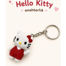 Luvena Hello Kitty Anahtarlık Kawaii Sevimli Anahtarlık Çanta Süsü Ip Örgü Desenli Figür Hediyelik