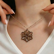 Koçak Takı Ahşap Kolye Modern Özgün Minimalist Takı Model No 307