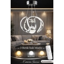 Marsel Lighting Riko Tek Toplu   LED Avize  3 Renk LED Isıklı Kumandalı Modern Avize Salon Avize