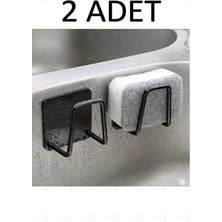 MAİN SHOP 2 Adet Siyah Musluk Yanı Sünger'lik Sünger Askılığı Evye Sünger'liği Banyo Mutfak Düzenleyici M- Sng1