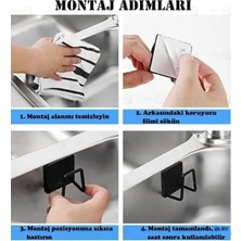 MAİN SHOP 2 Adet Siyah Musluk Yanı Sünger'lik Sünger Askılığı Evye Sünger'liği Banyo Mutfak Düzenleyici M- Sng1