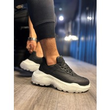 K&A Yüksek Taban Günlük Ayakkabı N Siyah (Beyaz Taban)