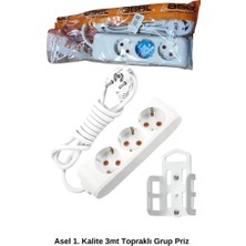 Najmaddin 3 Metre Askı Aparatlı Topraklı 3lü Grup Priz ROYALEKS-AST303 Tedarik Najmaddin