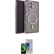 İlkyaz Fashion Ieg™ Galaxy S23 Ultra Kılıf Zirve Doku Prime - Siyah Durable Full Glue Curved Cam